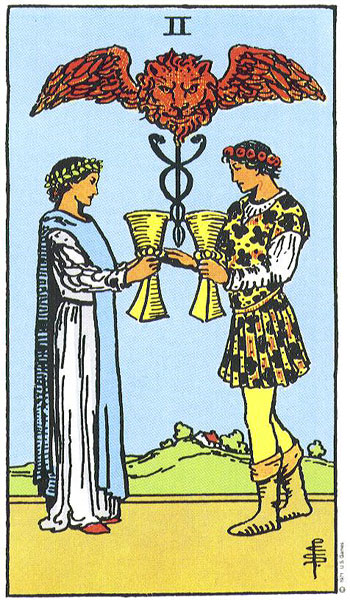 Two of Cups card