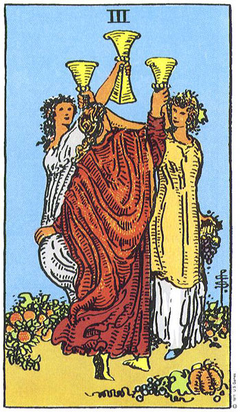 Three of Cups card