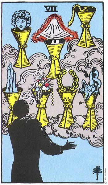 Seven of Cups card