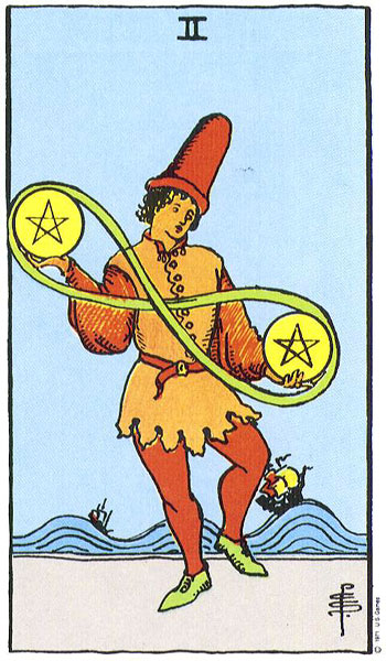 Two of Pentacles card