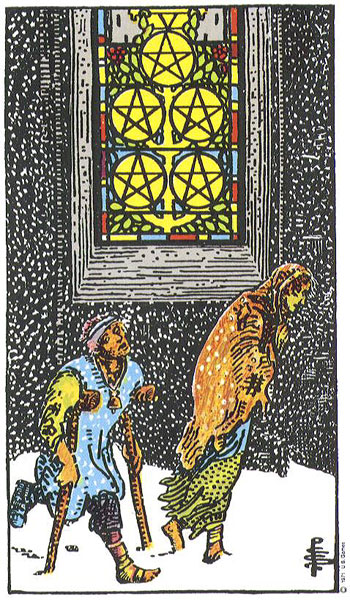Five of Pentacles card
