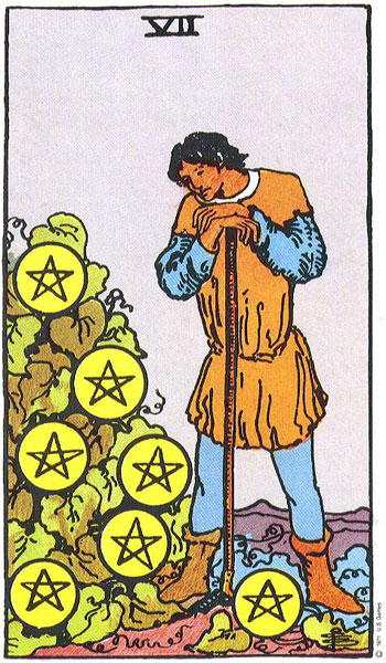 Seven of Pentacles card