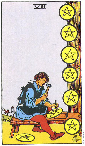 Eight of Pentacles card