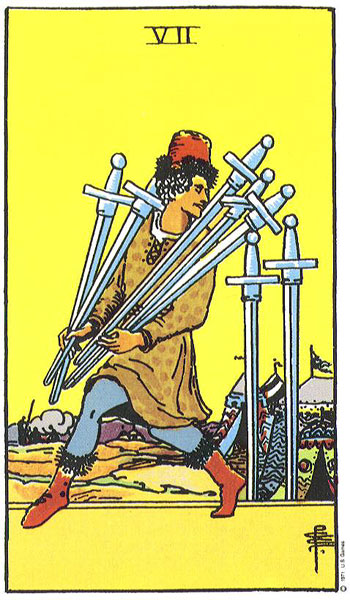 Seven of Swords card