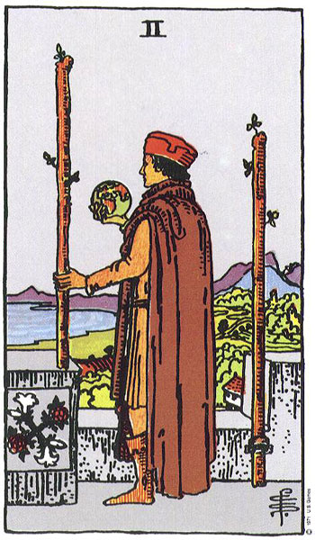 Two of Wands card