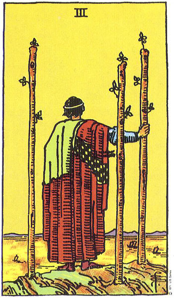 Three of Wands card