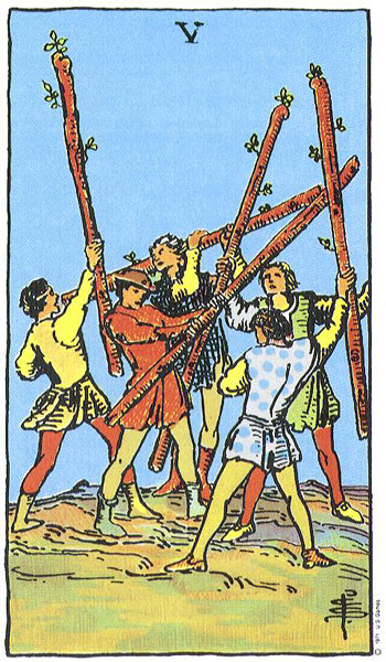 Five of Wands card