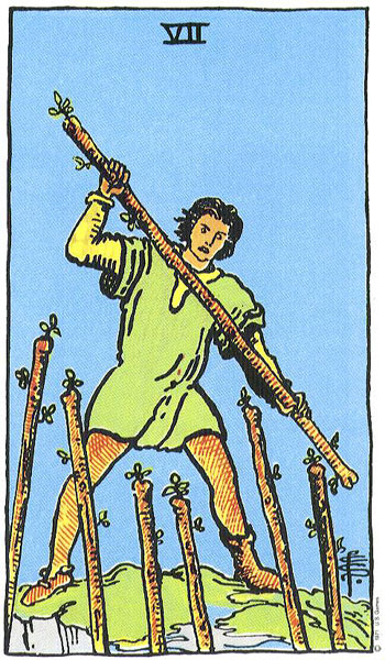 Seven of Wands card